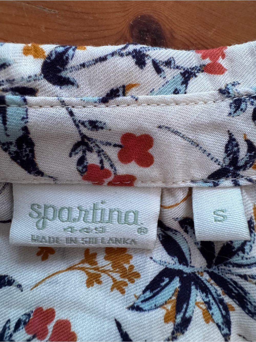Spartina 449 Button-Down Shirt with Red & Navy Floral Print - Picture 3 of 5